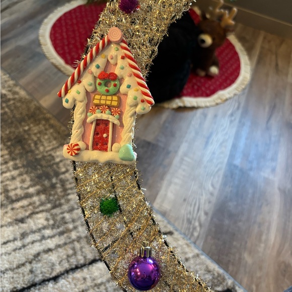 Christmas holiday wreath handmade gumdrops poms lollipops gingerbread girly 18” - Picture 4 of 6